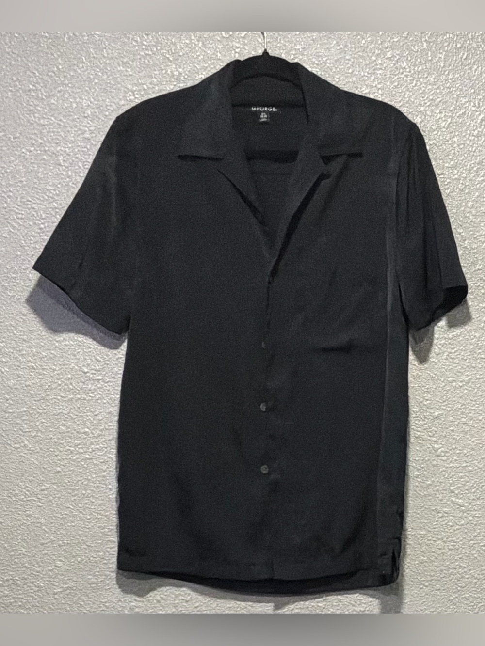 George Black Short-Sleeve Button-Front Camp Shirt